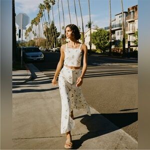 Zara Floral Embroidered Crop Top